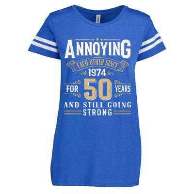 50th Wedding Anniversary Annoying Each Other Since 1974 Enza Ladies Jersey Football T-Shirt