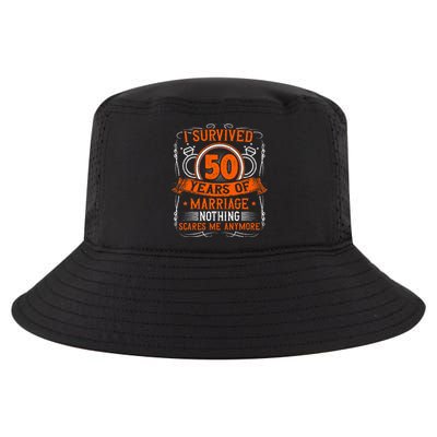 50th Wedding Anniversary 50 Years Married Husband & Wife Cool Comfort Performance Bucket Hat