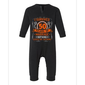 50th Wedding Anniversary 50 Years Married Husband & Wife Infant Fleece One Piece