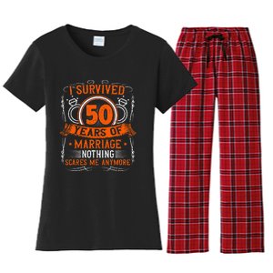 50th Wedding Anniversary 50 Years Married Husband & Wife Women's Flannel Pajama Set