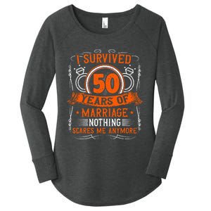 50th Wedding Anniversary 50 Years Married Husband & Wife Women's Perfect Tri Tunic Long Sleeve Shirt