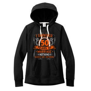 50th Wedding Anniversary 50 Years Married Husband & Wife Women's Fleece Hoodie