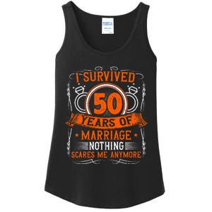 50th Wedding Anniversary 50 Years Married Husband & Wife Ladies Essential Tank