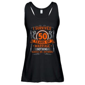 50th Wedding Anniversary 50 Years Married Husband & Wife Ladies Essential Flowy Tank