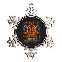 50th Wedding Anniversary 50 Years Married Husband & Wife Metallic Star Ornament