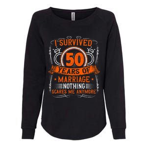 50th Wedding Anniversary 50 Years Married Husband & Wife Womens California Wash Sweatshirt