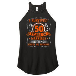 50th Wedding Anniversary 50 Years Married Husband & Wife Women's Perfect Tri Rocker Tank