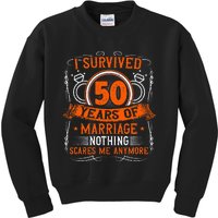 50th Wedding Anniversary 50 Years Married Husband & Wife Kids Sweatshirt