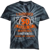 50th Wedding Anniversary 50 Years Married Husband & Wife Kids Tie-Dye T-Shirt