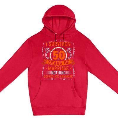 50th Wedding Anniversary 50 Years Married Husband & Wife Premium Pullover Hoodie