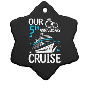 5th Wedding Anniversary Cruise Celebration Ceramic Star Ornament