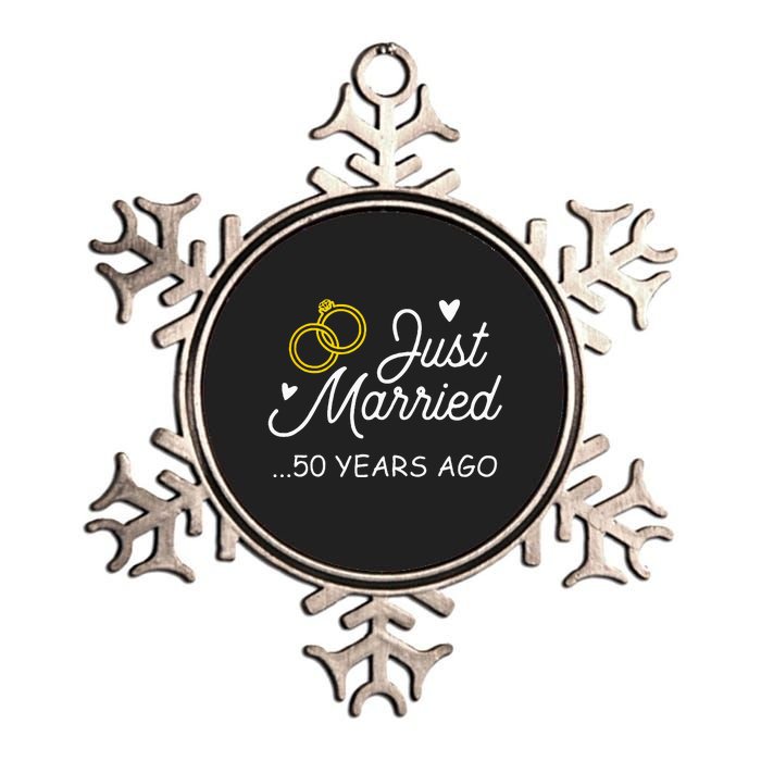 50th Wedding Anniversary Just Married 50 Years Ago Metallic Star Ornament