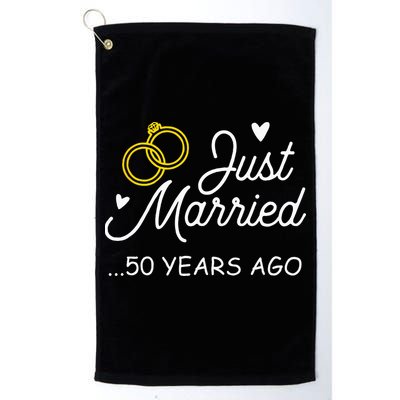 50th Wedding Anniversary Just Married 50 Years Ago Golf Towel