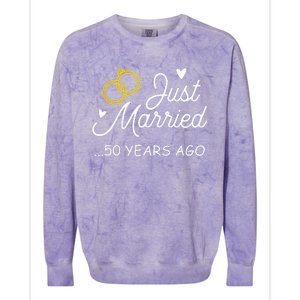 50th Wedding Anniversary Just Married 50 Years Ago Colorblast Crewneck Sweatshirt