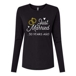 50th Wedding Anniversary Just Married 50 Years Ago Womens Cotton Relaxed Long Sleeve T-Shirt