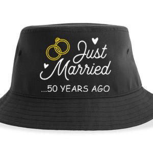 50th Wedding Anniversary Just Married 50 Years Ago Sustainable Bucket Hat