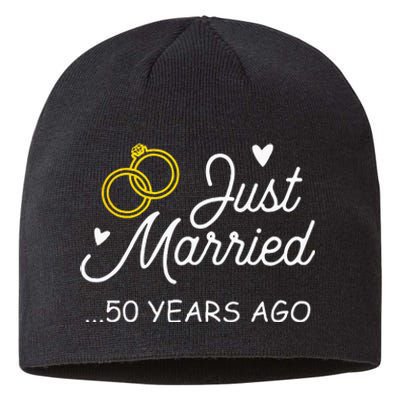 50th Wedding Anniversary Just Married 50 Years Ago Sustainable Beanie