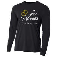 50th Wedding Anniversary Just Married 50 Years Ago Cooling Performance Long Sleeve Crew