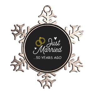 50th Wedding Anniversary Just Married 50 Years Ago Metallic Star Ornament