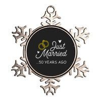 50th Wedding Anniversary Just Married 50 Years Ago Metallic Star Ornament