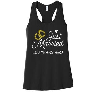 50th Wedding Anniversary Just Married 50 Years Ago Women's Racerback Tank