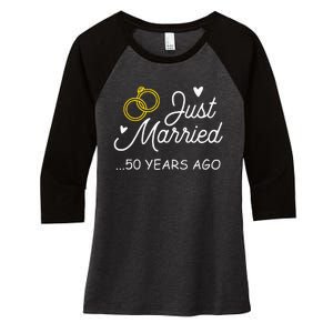 50th Wedding Anniversary Just Married 50 Years Ago Women's Tri-Blend 3/4-Sleeve Raglan Shirt