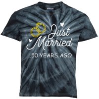 50th Wedding Anniversary Just Married 50 Years Ago Kids Tie-Dye T-Shirt