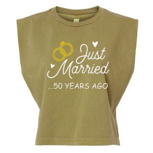 50th Wedding Anniversary Just Married 50 Years Ago Garment-Dyed Women's Muscle Tee