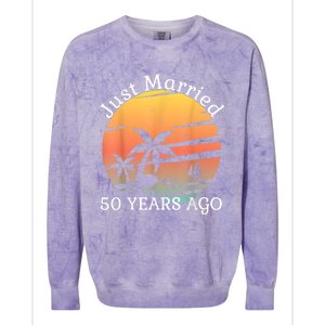 50th Wedding Anniversary Cruise Just Married 50 Years Colorblast Crewneck Sweatshirt