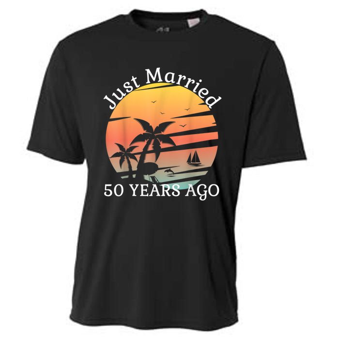 50th Wedding Anniversary Cruise Just Married 50 Years Cooling Performance Crew T-Shirt