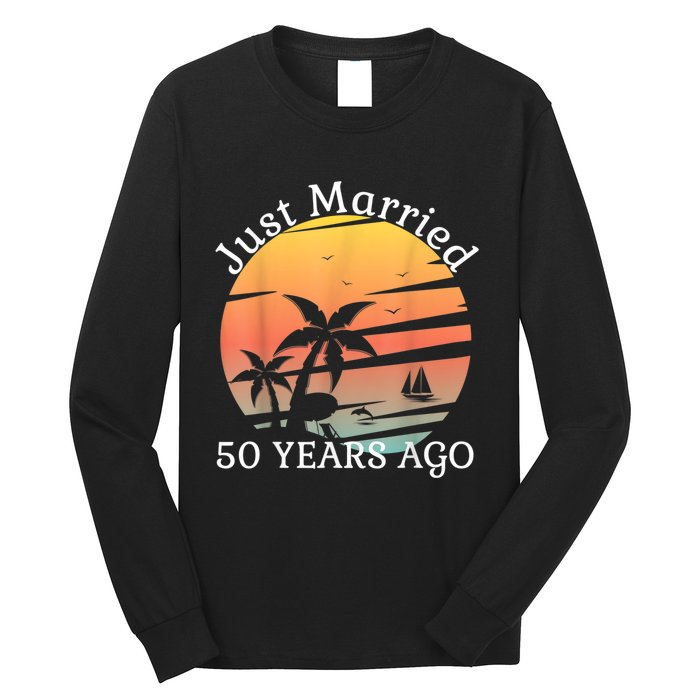 50th Wedding Anniversary Cruise Just Married 50 Years Long Sleeve Shirt