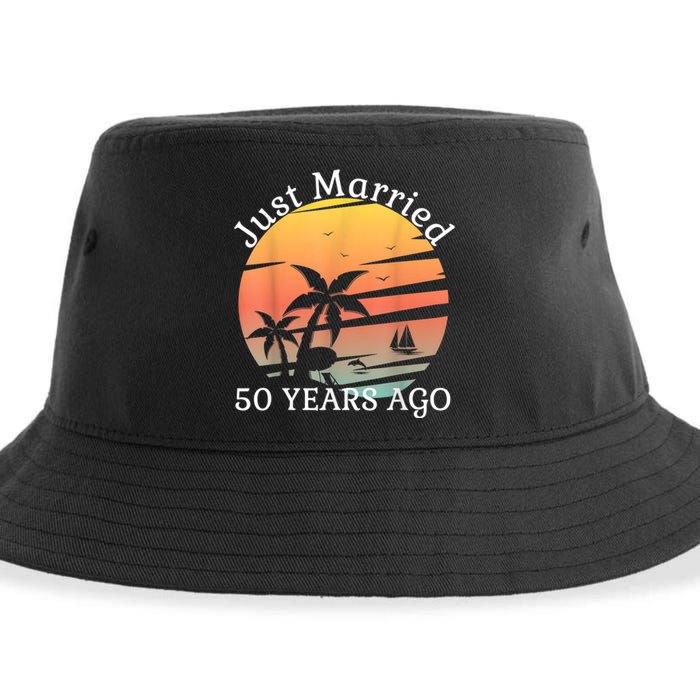 50th Wedding Anniversary Cruise Just Married 50 Years Sustainable Bucket Hat