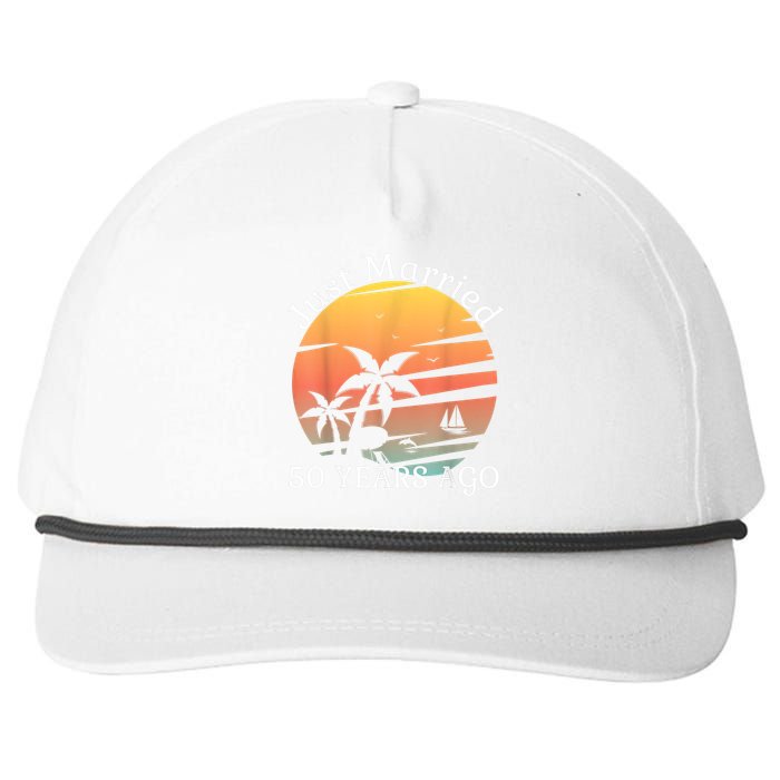 50th Wedding Anniversary Cruise Just Married 50 Years Snapback Five-Panel Rope Hat