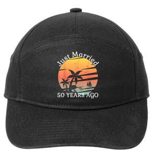 50th Wedding Anniversary Cruise Just Married 50 Years 7-Panel Snapback Hat