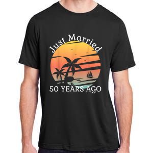 50th Wedding Anniversary Cruise Just Married 50 Years Adult ChromaSoft Performance T-Shirt