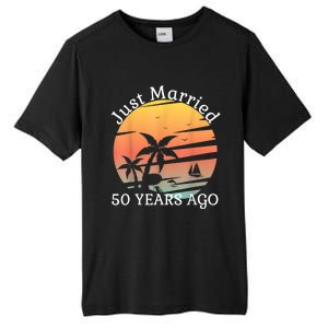 50th Wedding Anniversary Cruise Just Married 50 Years Tall Fusion ChromaSoft Performance T-Shirt