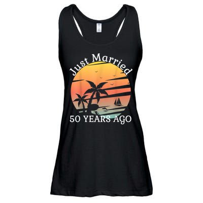 50th Wedding Anniversary Cruise Just Married 50 Years Ladies Essential Flowy Tank
