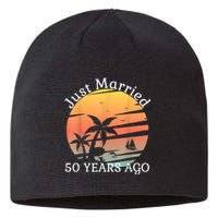 50th Wedding Anniversary Cruise Just Married 50 Years Sustainable Beanie