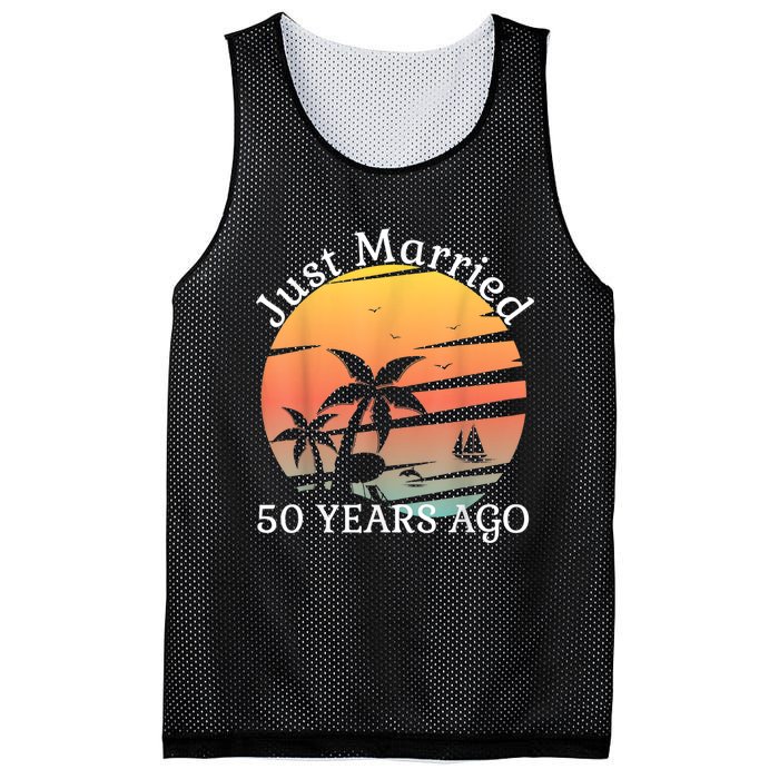 50th Wedding Anniversary Cruise Just Married 50 Years Mesh Reversible Basketball Jersey Tank