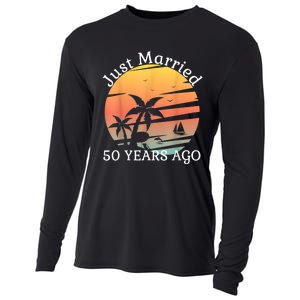 50th Wedding Anniversary Cruise Just Married 50 Years Cooling Performance Long Sleeve Crew