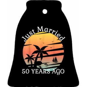 50th Wedding Anniversary Cruise Just Married 50 Years Ceramic Bell Ornament