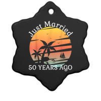 50th Wedding Anniversary Cruise Just Married 50 Years Ceramic Star Ornament