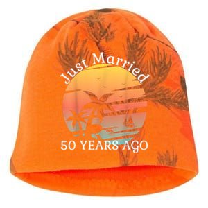 50th Wedding Anniversary Cruise Just Married 50 Years Kati - Camo Knit Beanie