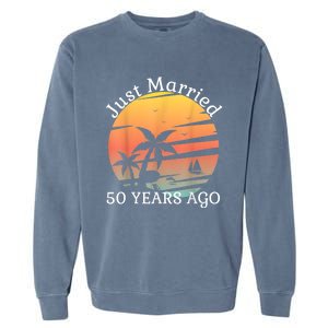 50th Wedding Anniversary Cruise Just Married 50 Years Garment-Dyed Sweatshirt