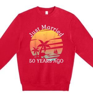 50th Wedding Anniversary Cruise Just Married 50 Years Premium Crewneck Sweatshirt