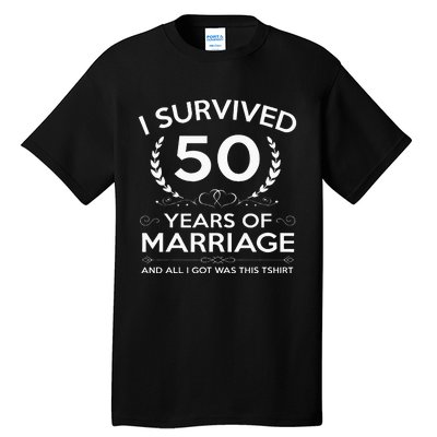 50th Wedding Anniversary Gifts Couples Husband Wife 50 Years Tall T-Shirt