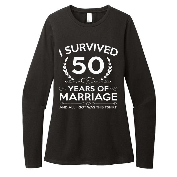 50th Wedding Anniversary Gifts Couples Husband Wife 50 Years Womens CVC Long Sleeve Shirt