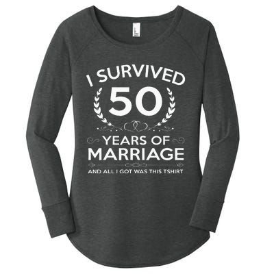 50th Wedding Anniversary Gifts Couples Husband Wife 50 Years Women's Perfect Tri Tunic Long Sleeve Shirt