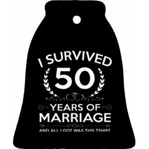 50th Wedding Anniversary Gifts Couples Husband Wife 50 Years Ceramic Bell Ornament