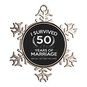 50th Wedding Anniversary Gifts Couples Husband Wife 50 Years Metallic Star Ornament